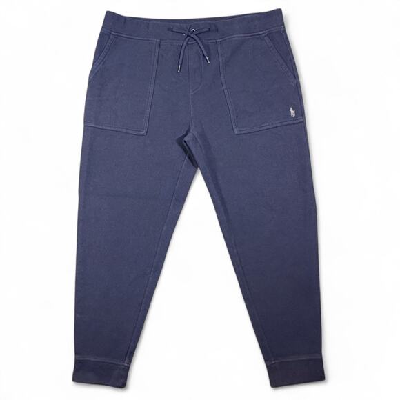 Polo Ralph Lauren Double-Knit Jacquard Joggers Mens XXL Lounge Navy Blue Preppy - Picture 1 of 12
